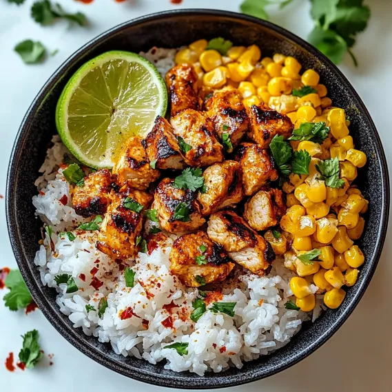 Street Corn Chicken Rice Bowl