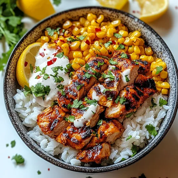 Street Corn Chicken Rice Bowl