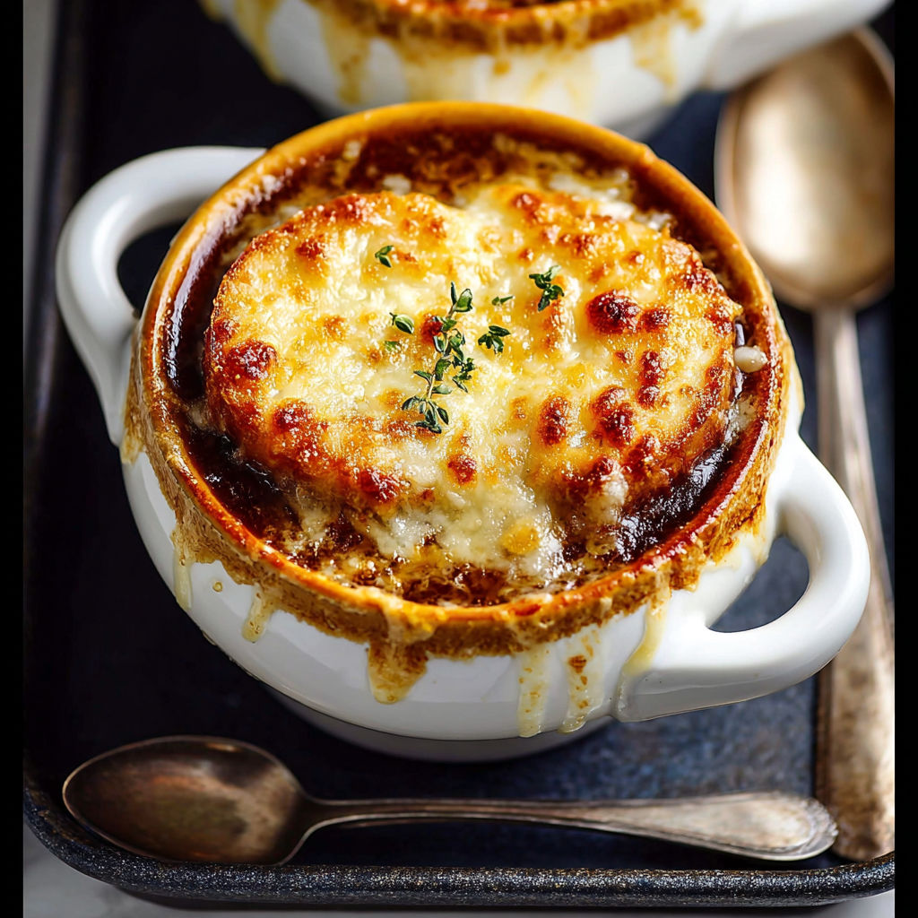 A bowl of soup with a spoon in it.
