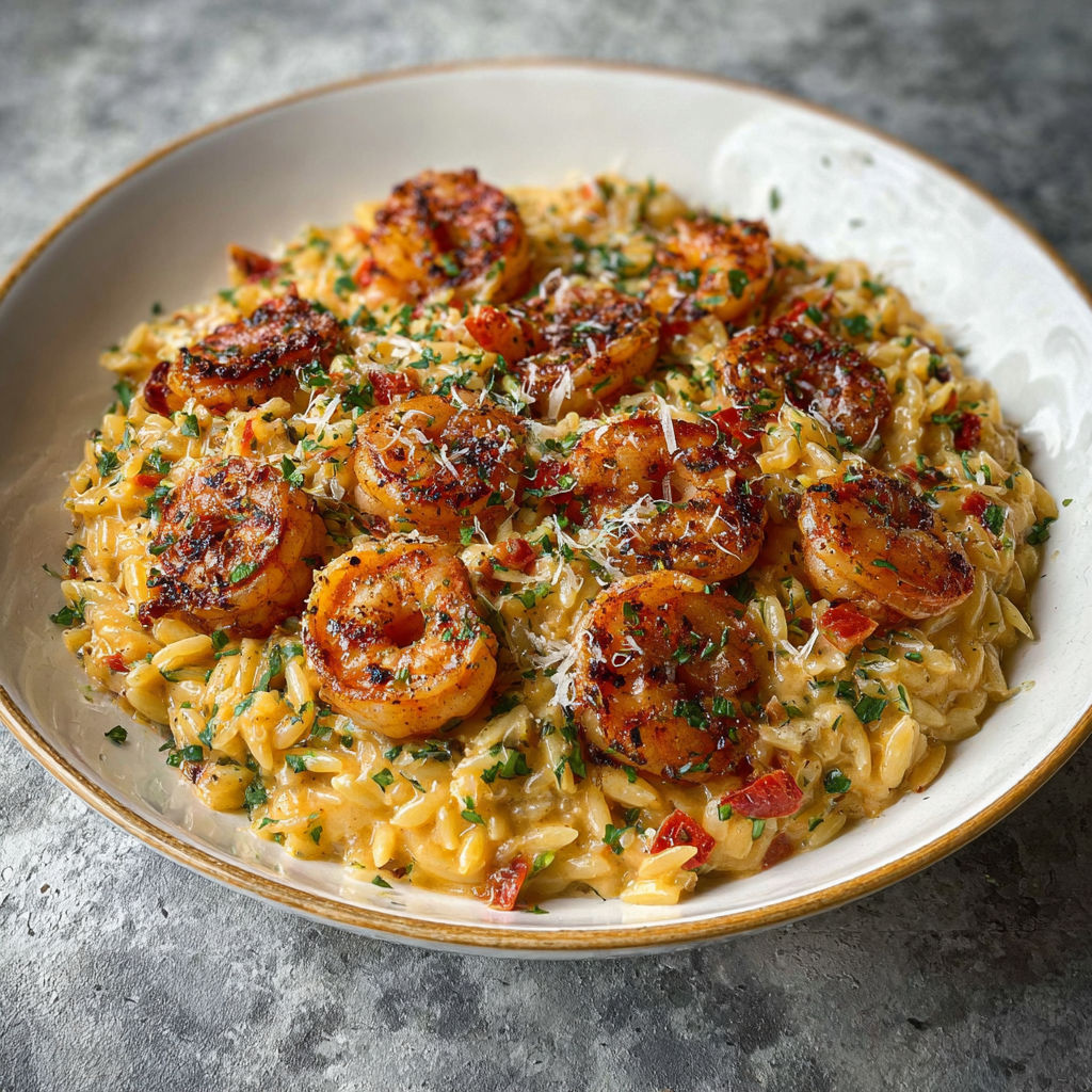 A plate of shrimp and rice.