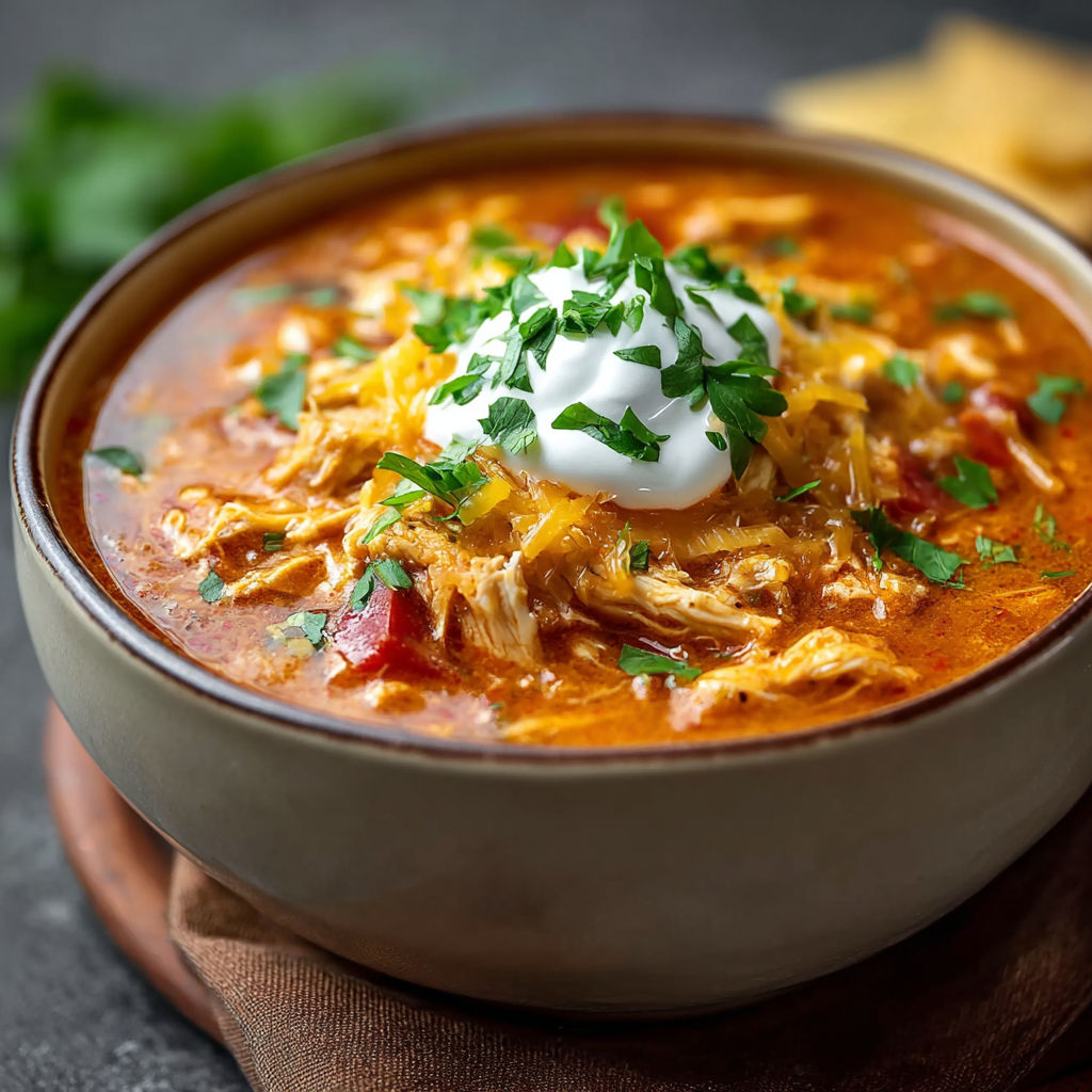 A bowl of chili's chicken enchilada soup.