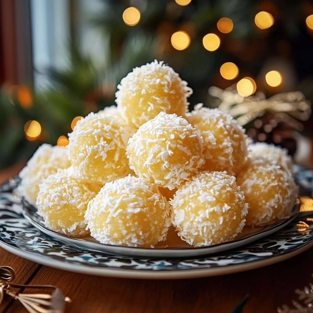 A plate of pineapple balls.