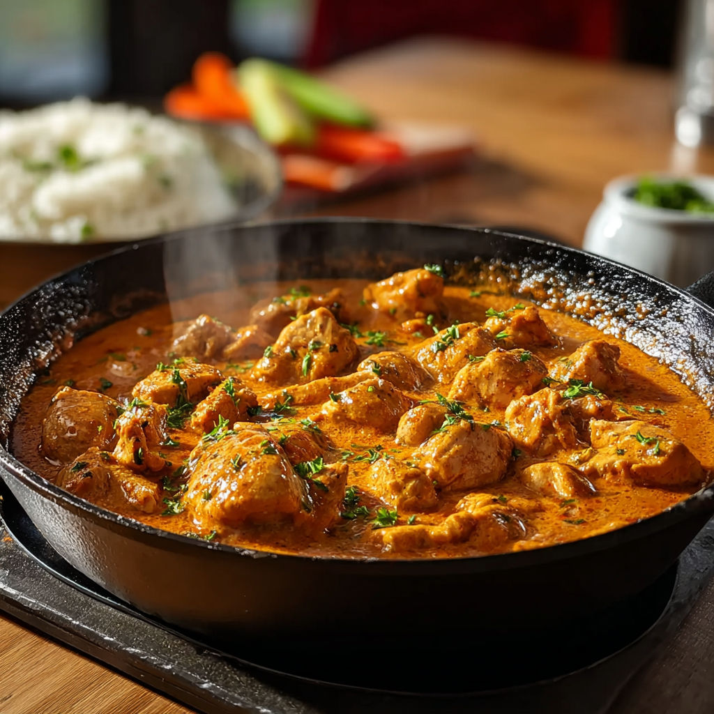 A pan of food with a spoon in it.
