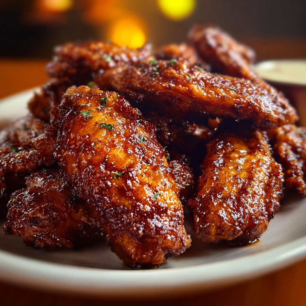 A plate of fried chicken with a dipping sauce.