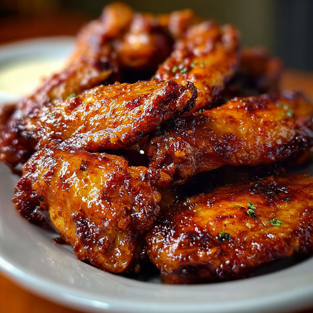 A plate of fried chicken with a sauce.
