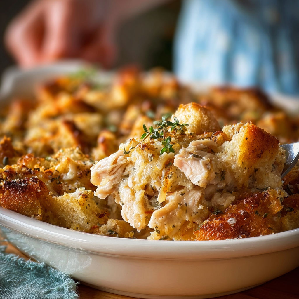 A white plate with a casserole on it.