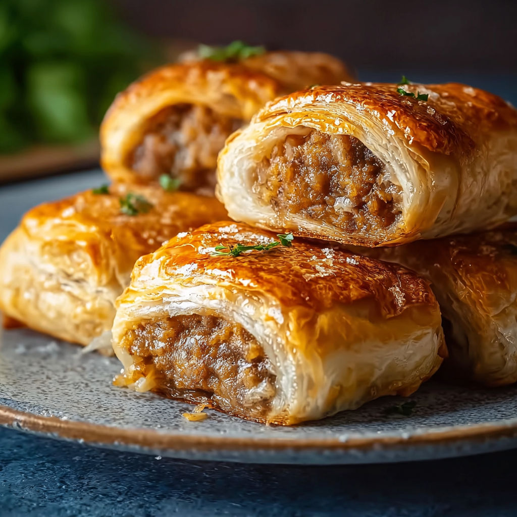 A plate of meat filled pastries.