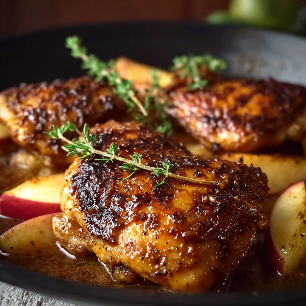 A plate of chicken with herbs on it.