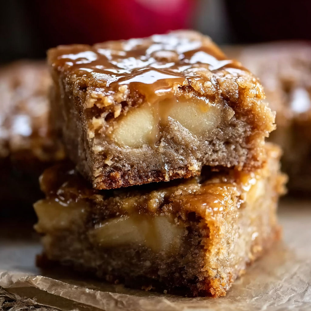 A close up of a dessert with caramel sauce drizzled over it.