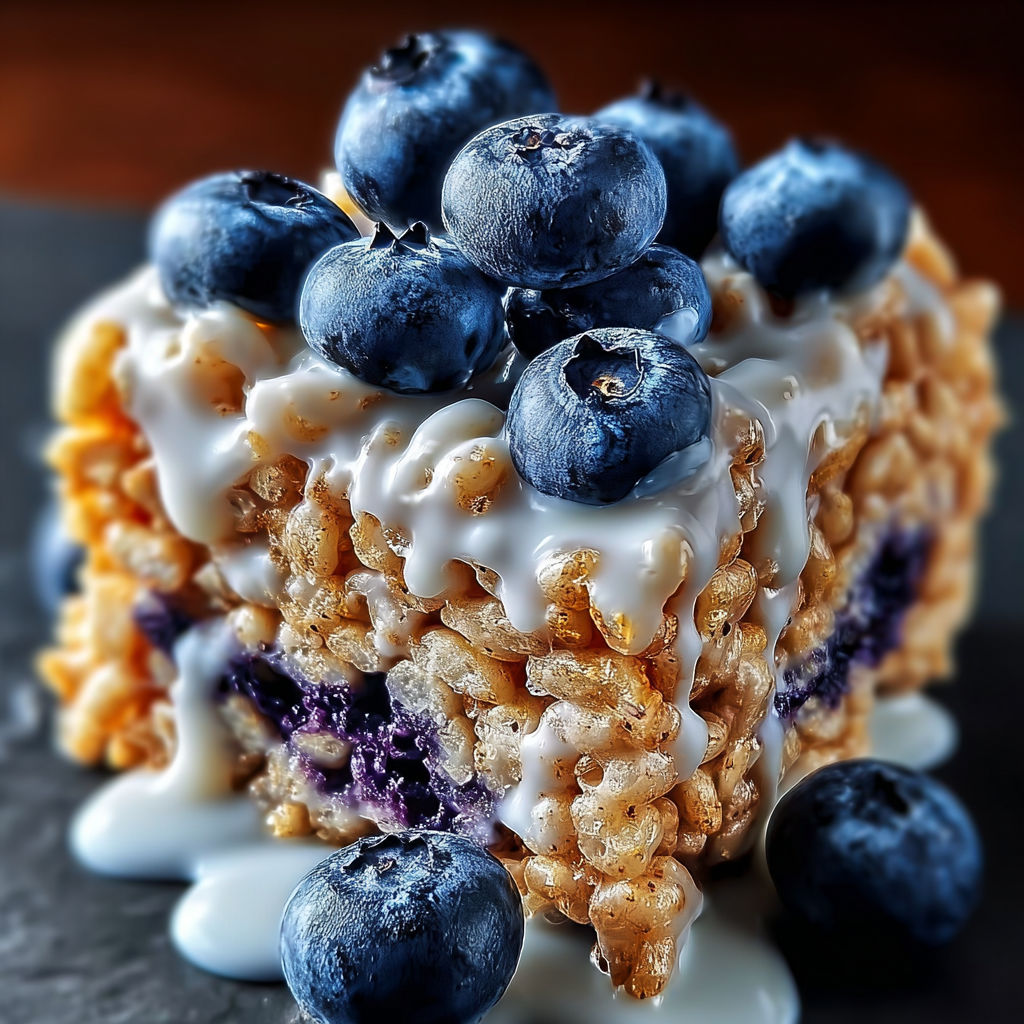 A cake with blueberries and whipped cream on top.