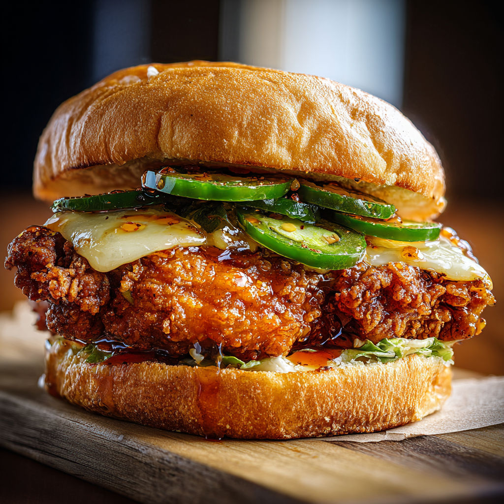 A sandwich with jalapenos and cheese.