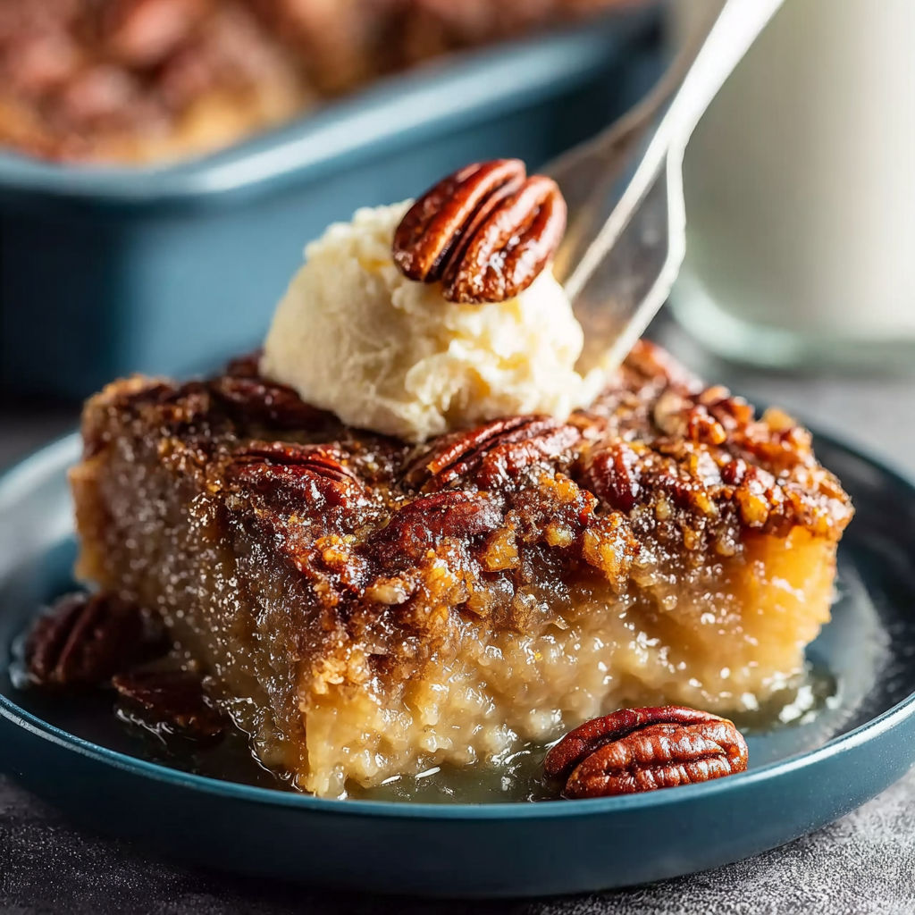 A slice of pecan pie with a scoop of ice cream on top.