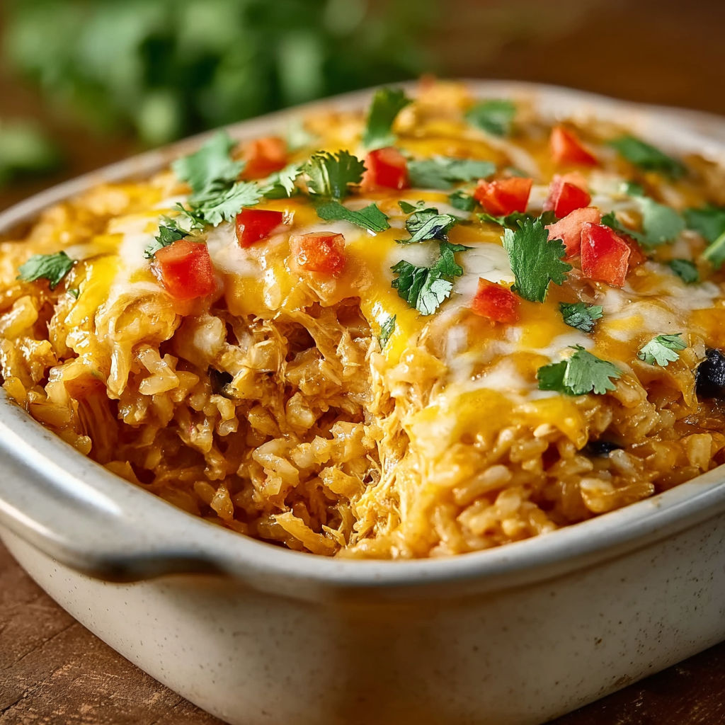 A bowl of food with rice and cheese.
