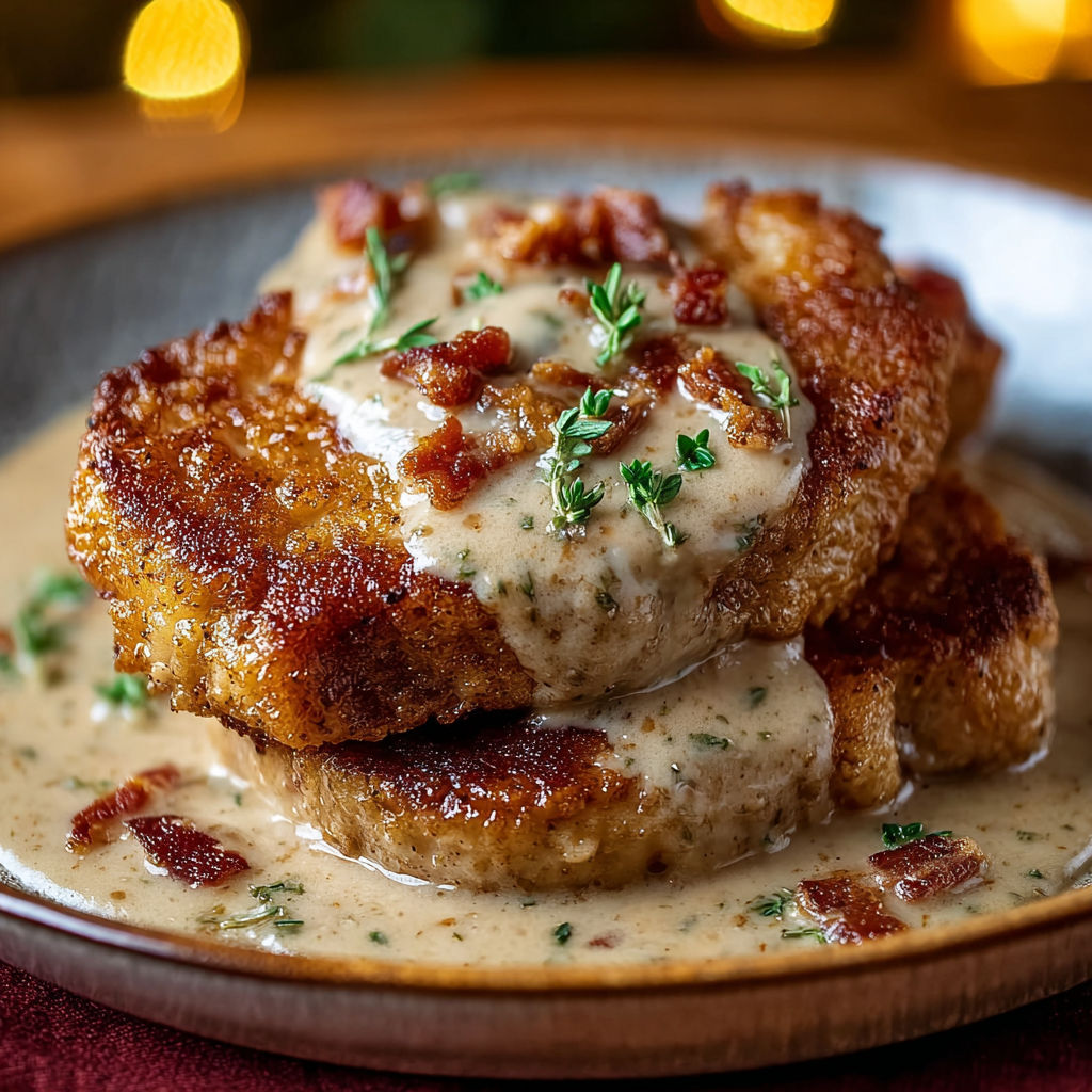 A plate of food with a sauce on top.