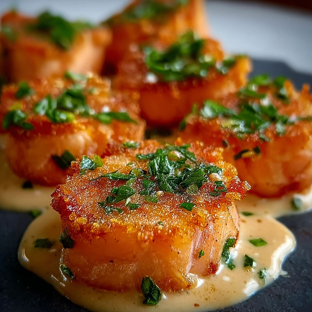 Homemade Crispy Bang Bang Salmon Bites.