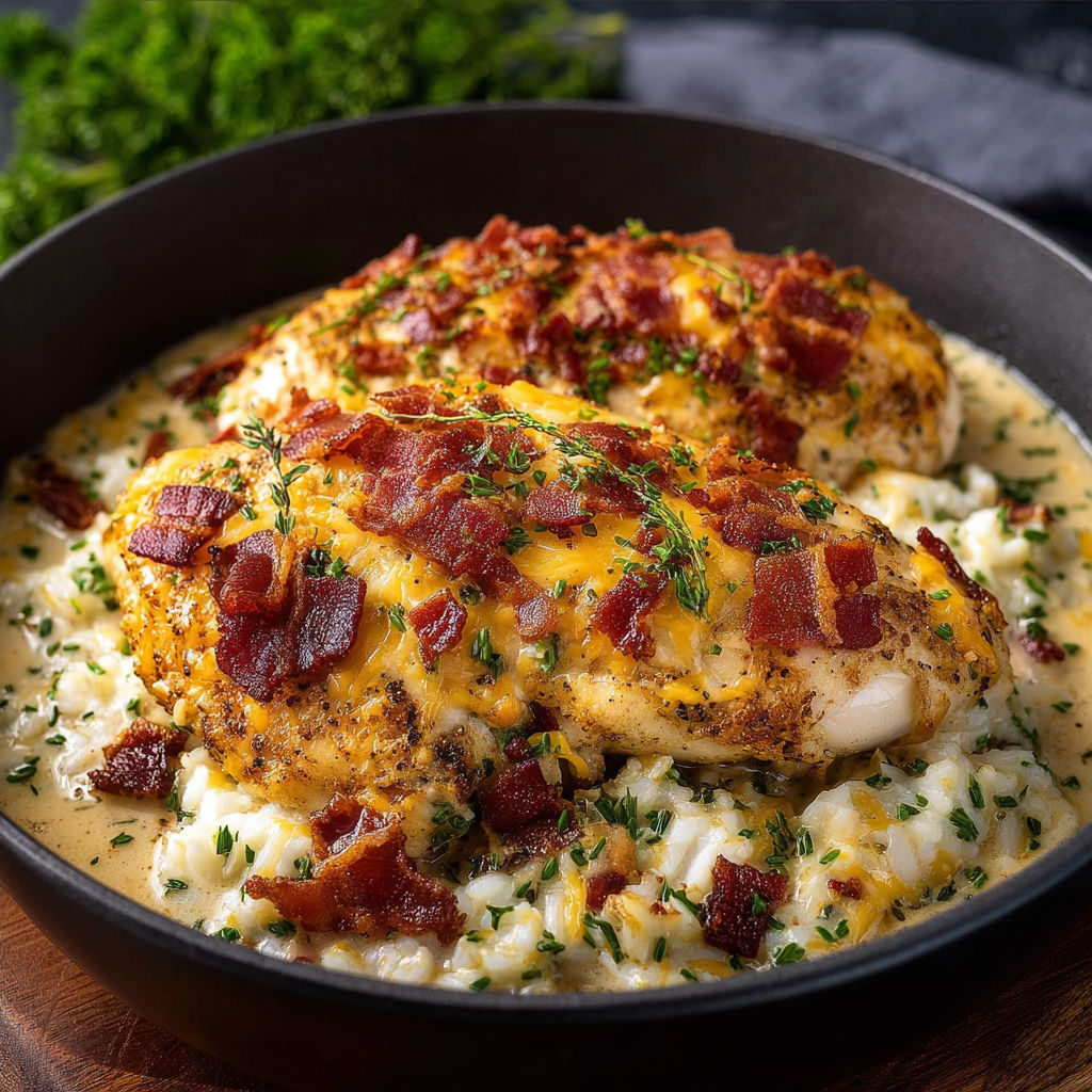 A bowl of bacon ranch chicken.