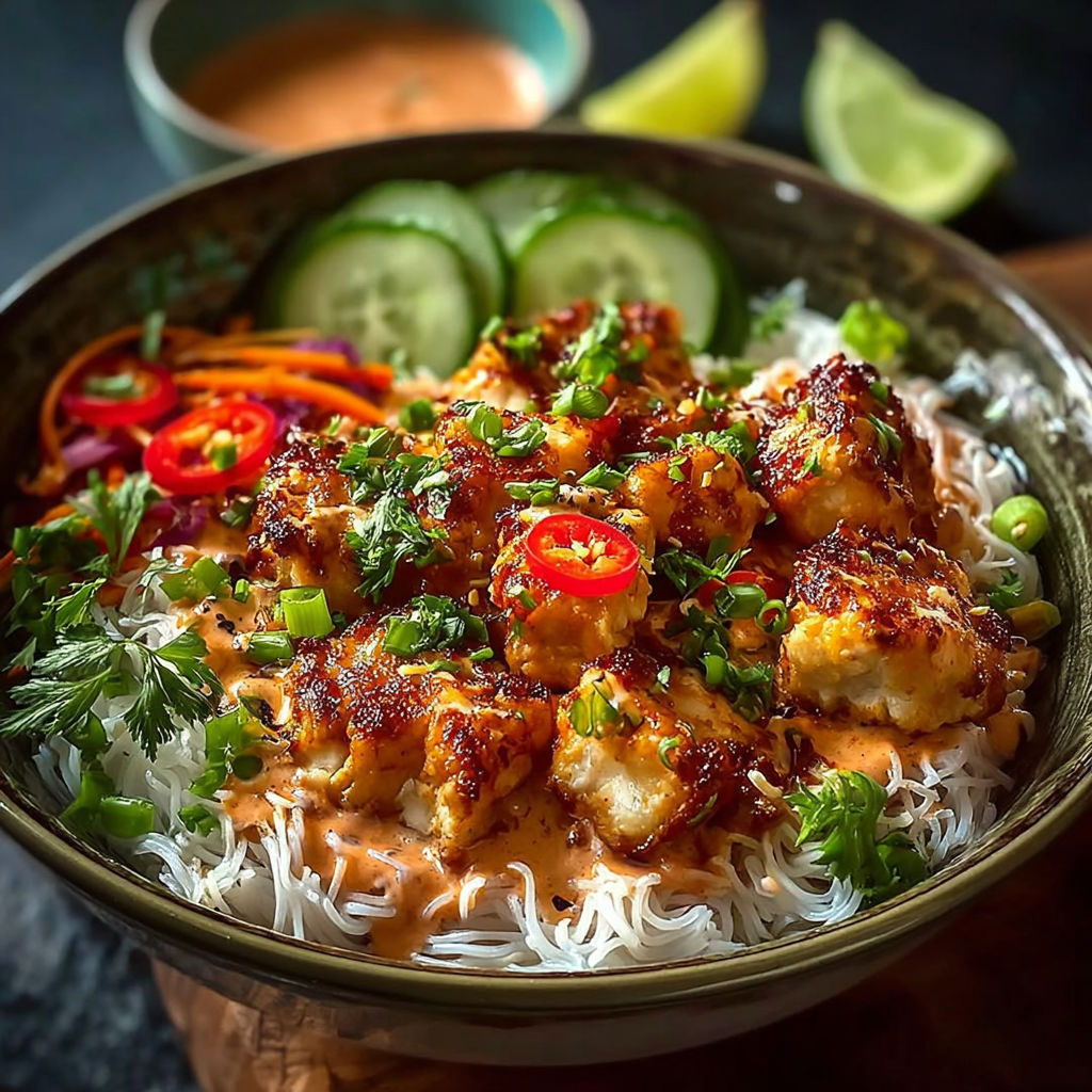 A bowl of food with chicken and vegetables.