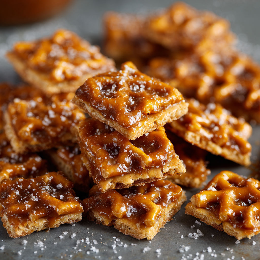 A stack of brown and white waffle cookies.