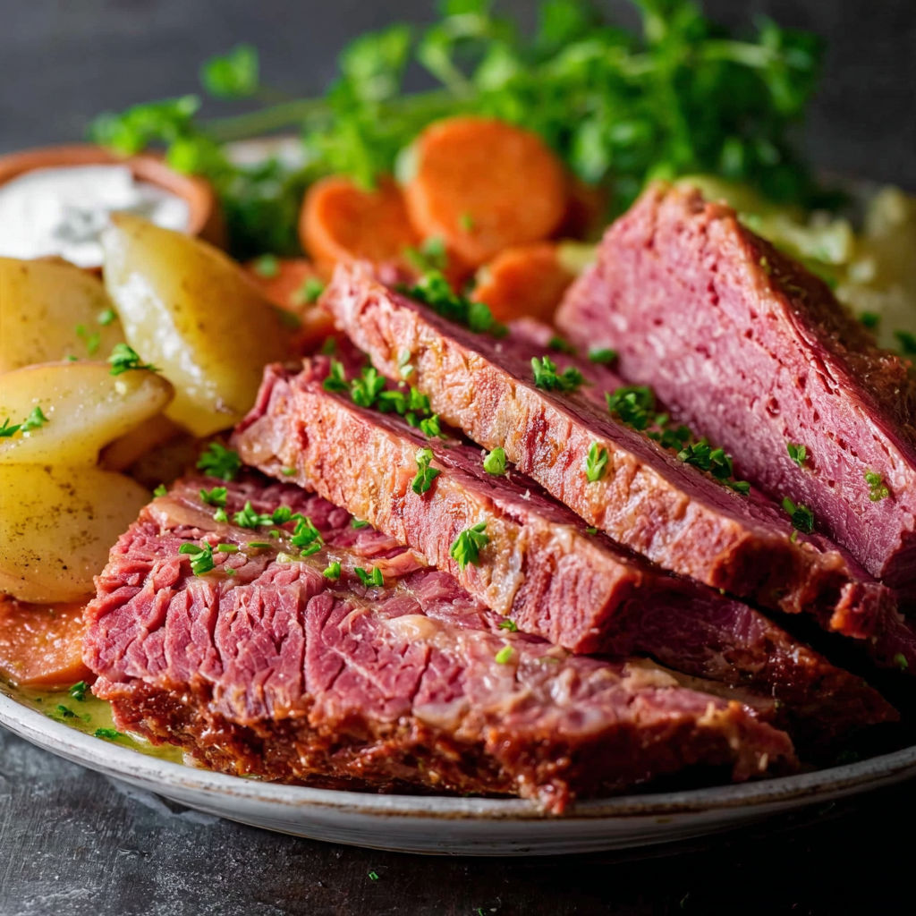 A plate of meat and vegetables.