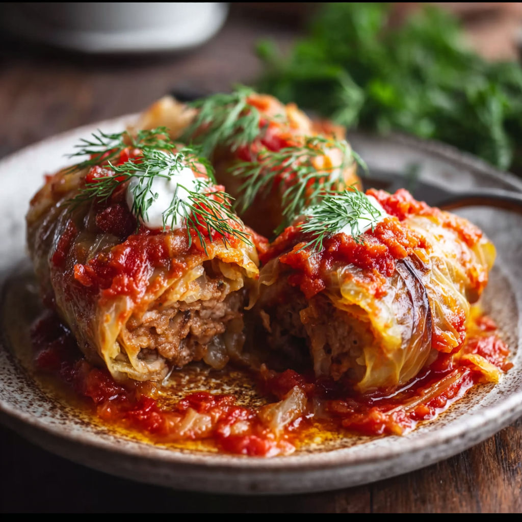 A plate of food with meat and vegetables.
