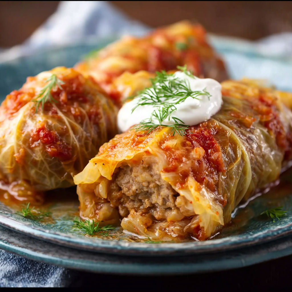A plate of food with meat and vegetables.