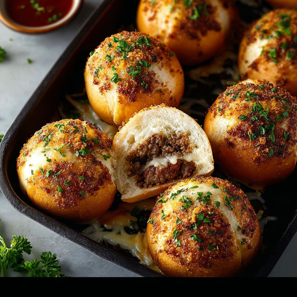 A pan of food with a bun and meat in it.