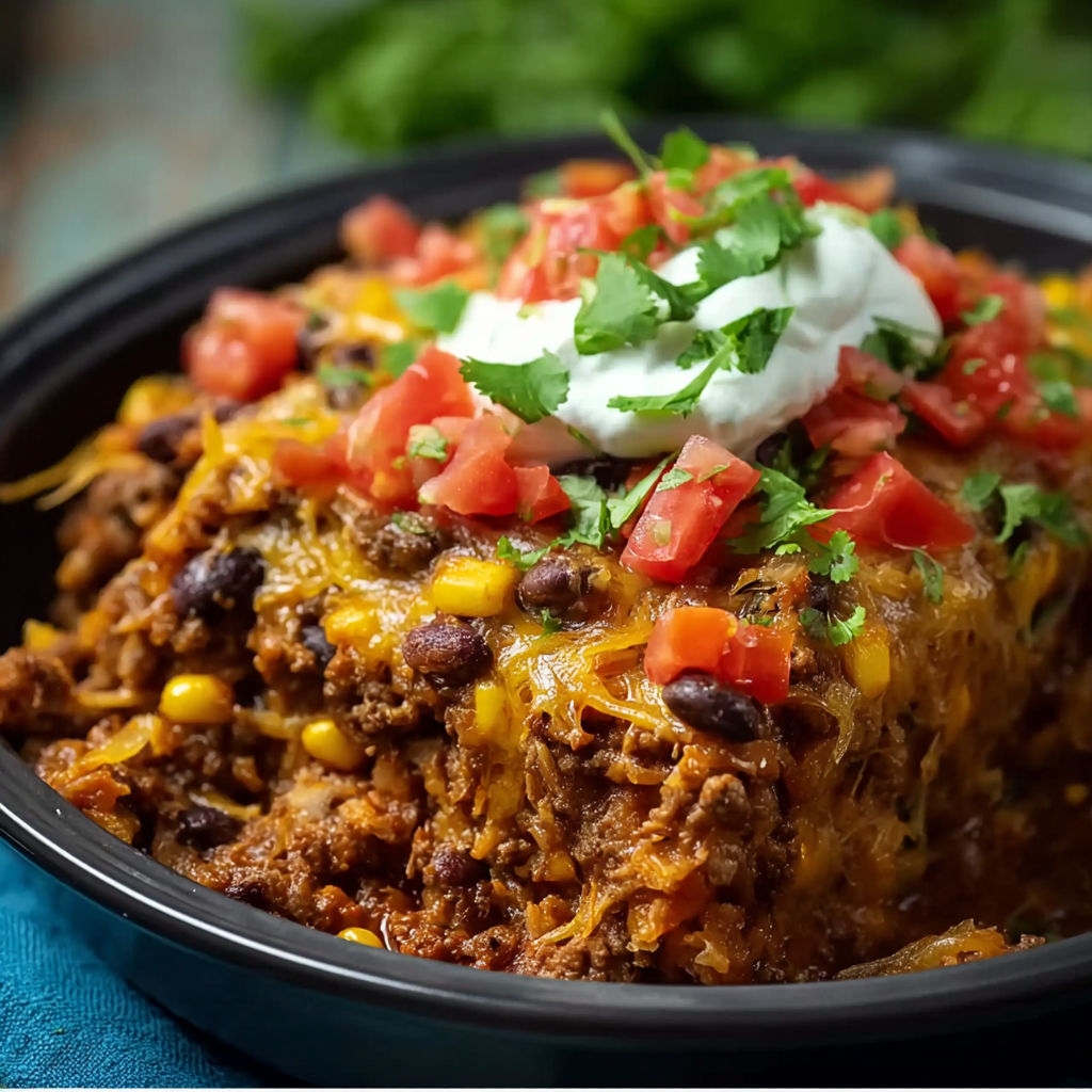 A bowl of food with tomatoes, cheese, and chili.