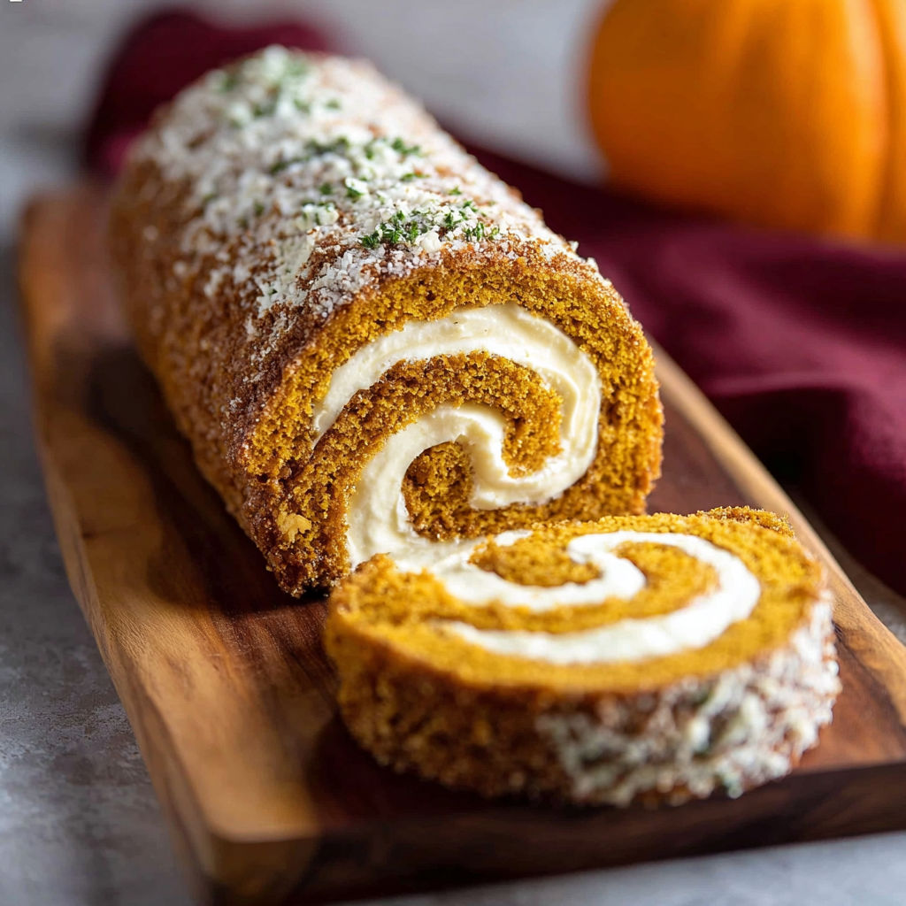 A roll of bread with white frosting and orange filling.