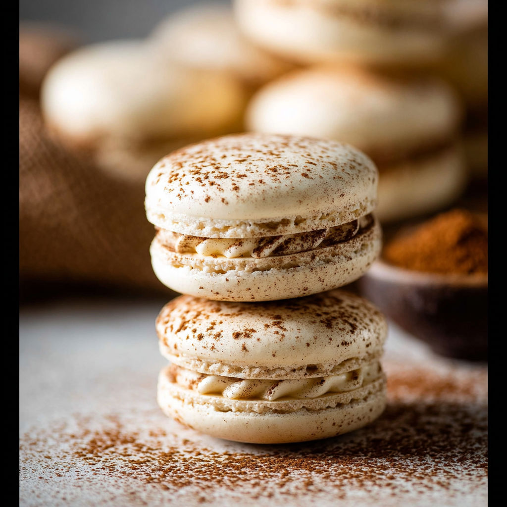 A stack of macaroons with a brown sugar coating.