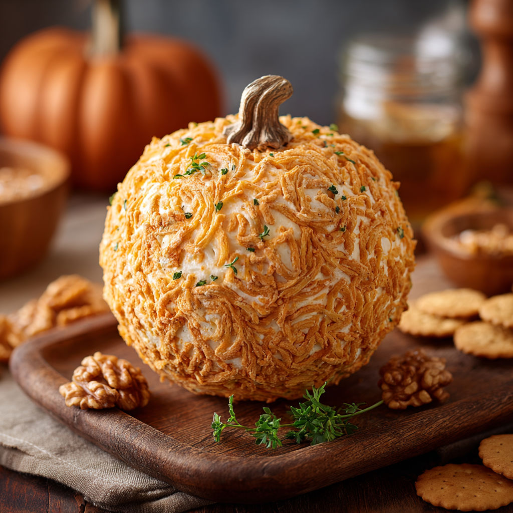 A pumpkin shaped like a loaf of bread with a slice of cheese on top.