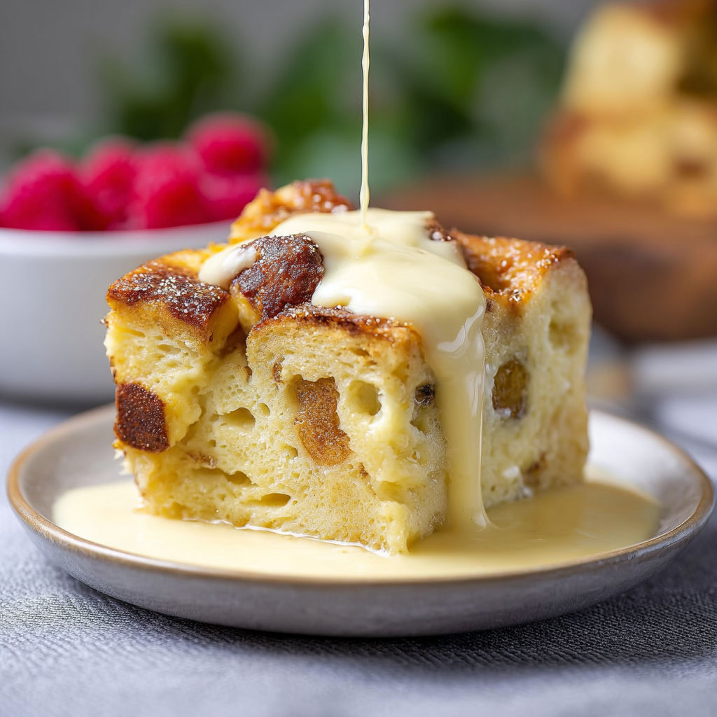 A slice of cake with icing drizzled on top.