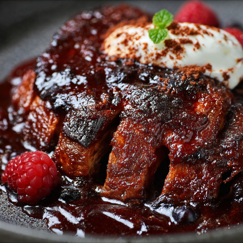 A plate of ribs with a dollop of whipped cream on top.