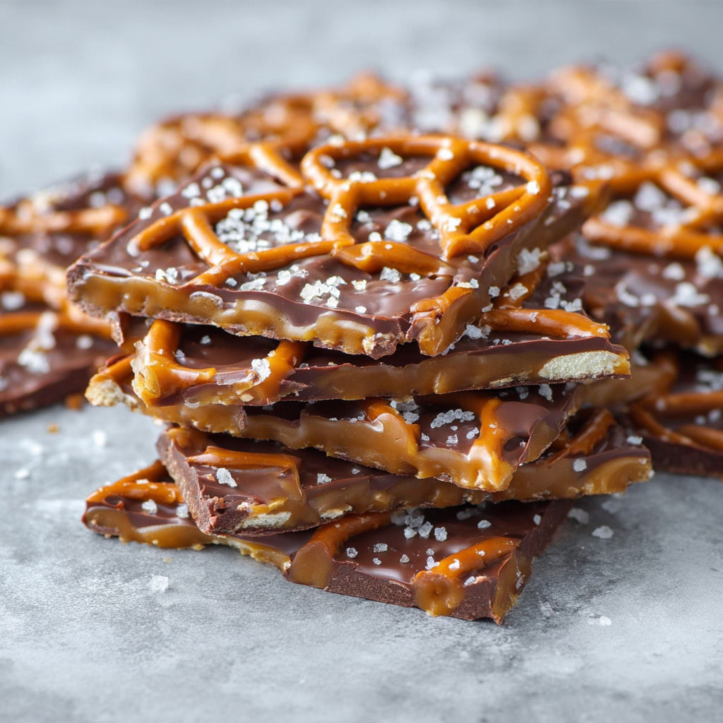 A stack of chocolate covered pretzels.