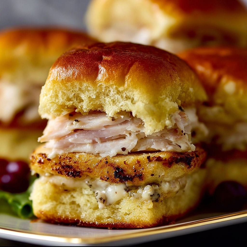 A plate of 5-ingredient turkey sliders.