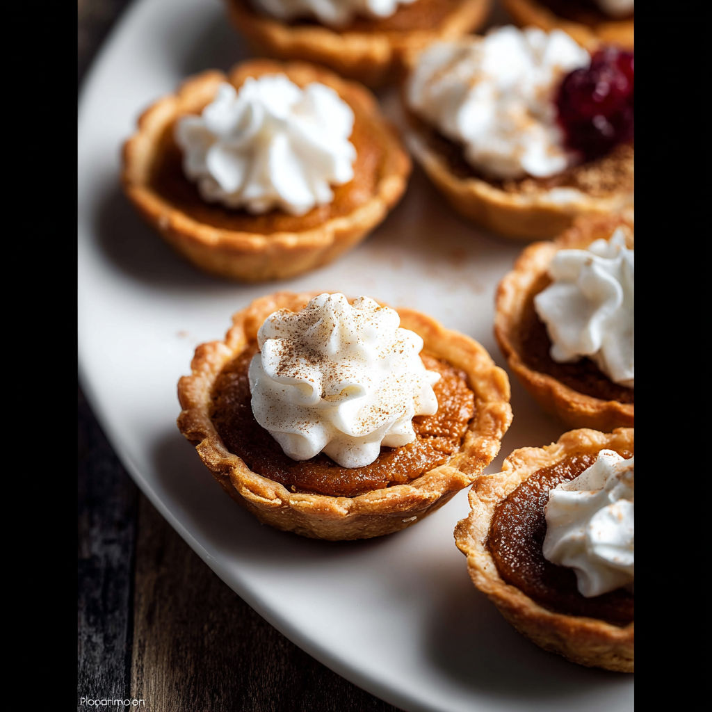 A plate of desserts with whipped cream and cinnamon.