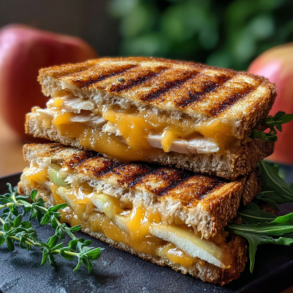 A sandwich with cheese and turkey on it.