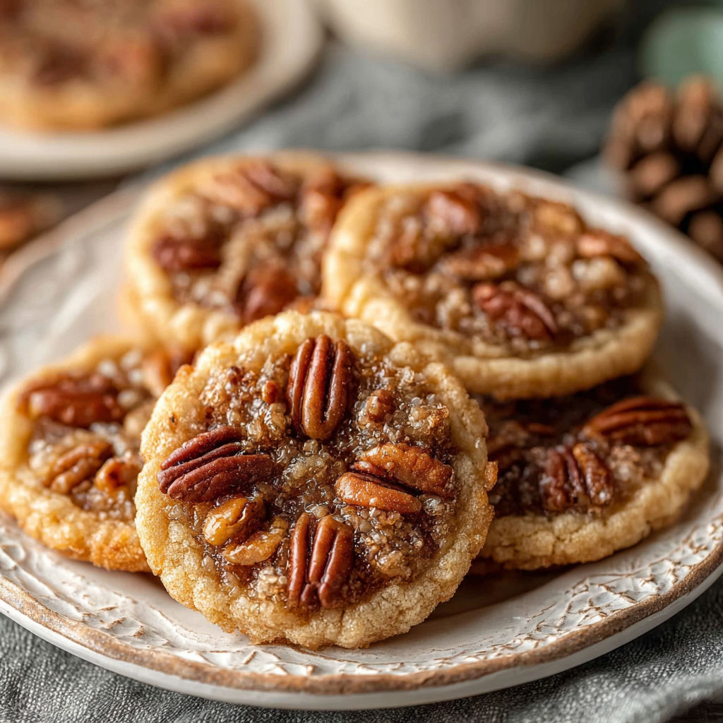 A plate of pecan cookies.
