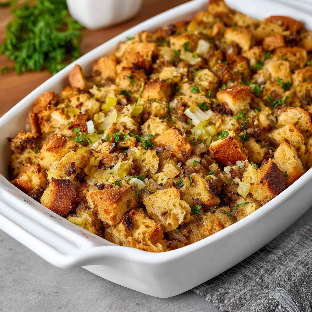 A white bowl filled with a casserole dish.