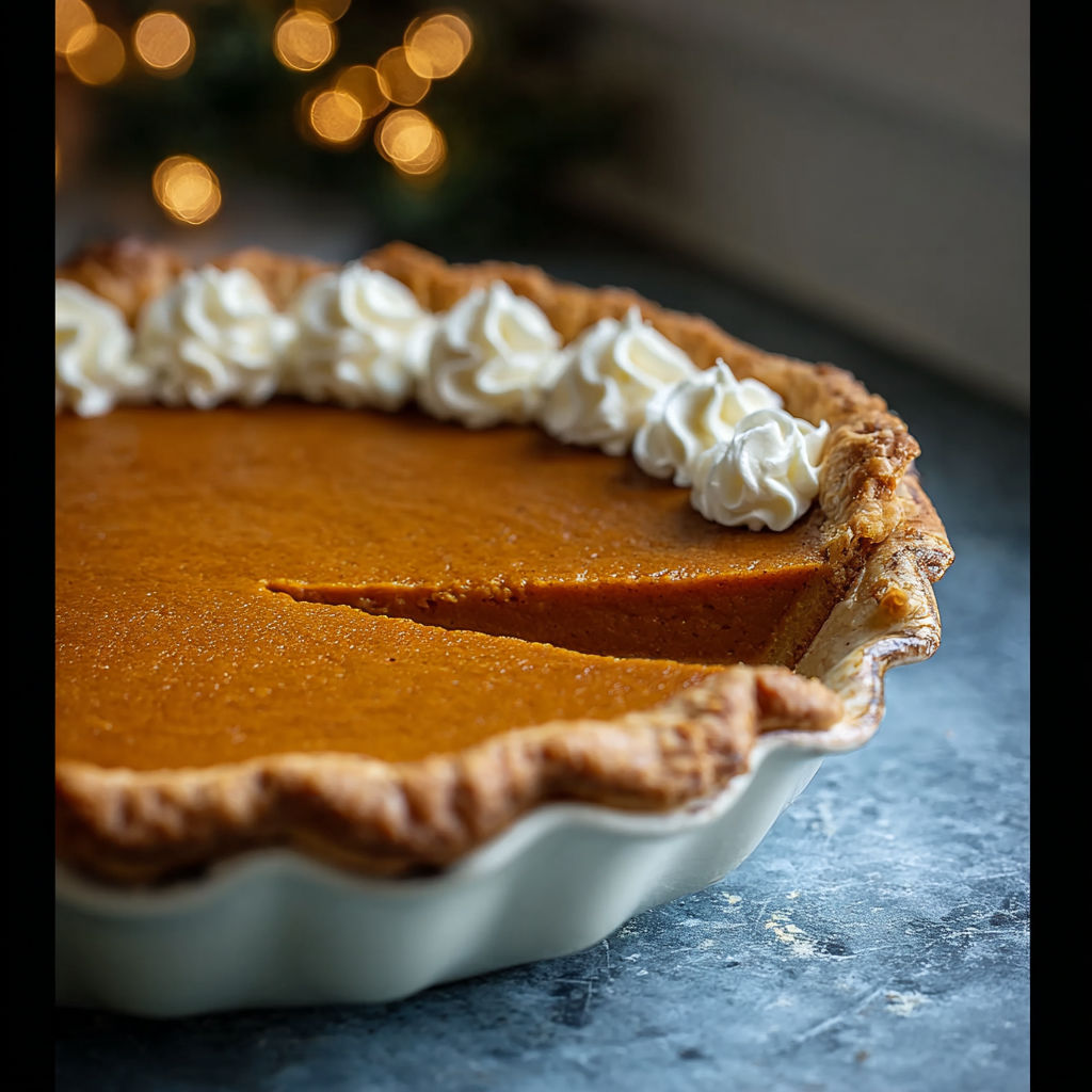 A pie with a slice missing.