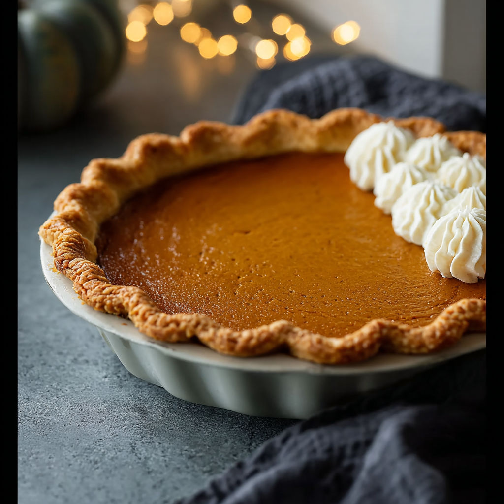 A pie with a pumpkin filling.
