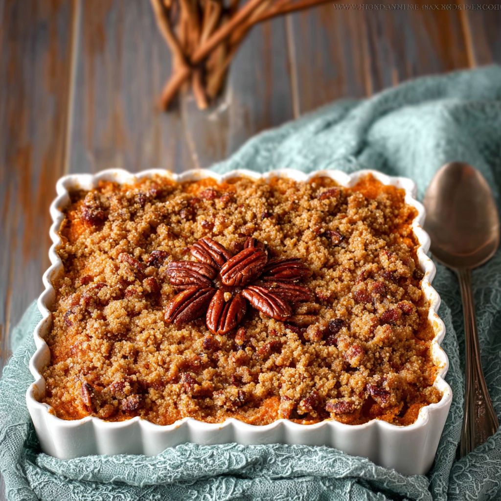 A white bowl filled with a casserole dish.