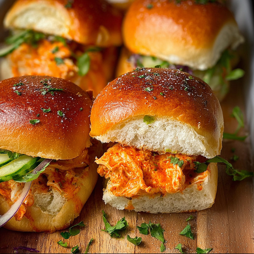 A plate of sandwiches with meat and vegetables.