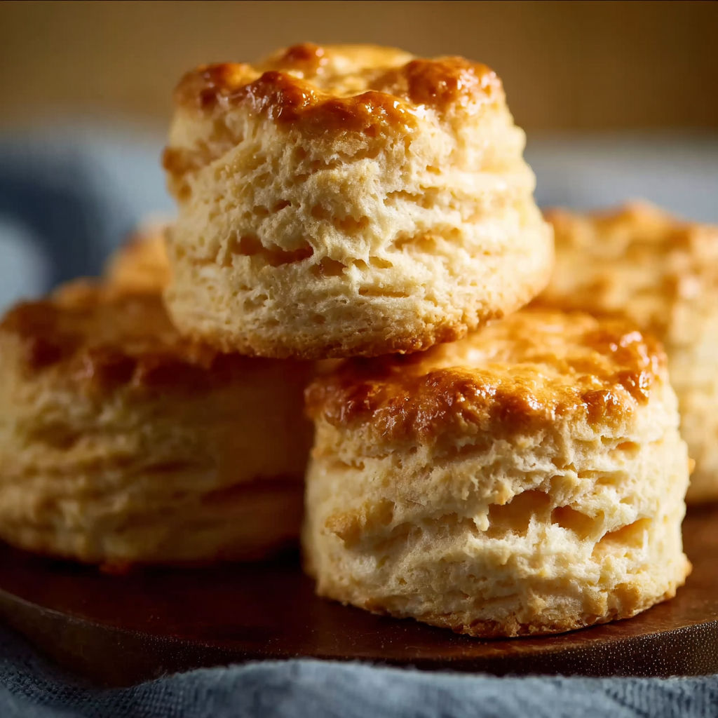 A stack of three biscuits.
