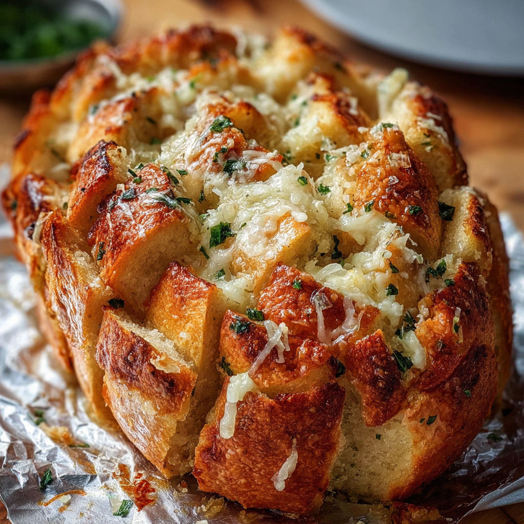 A baked dish with cheese and herbs.