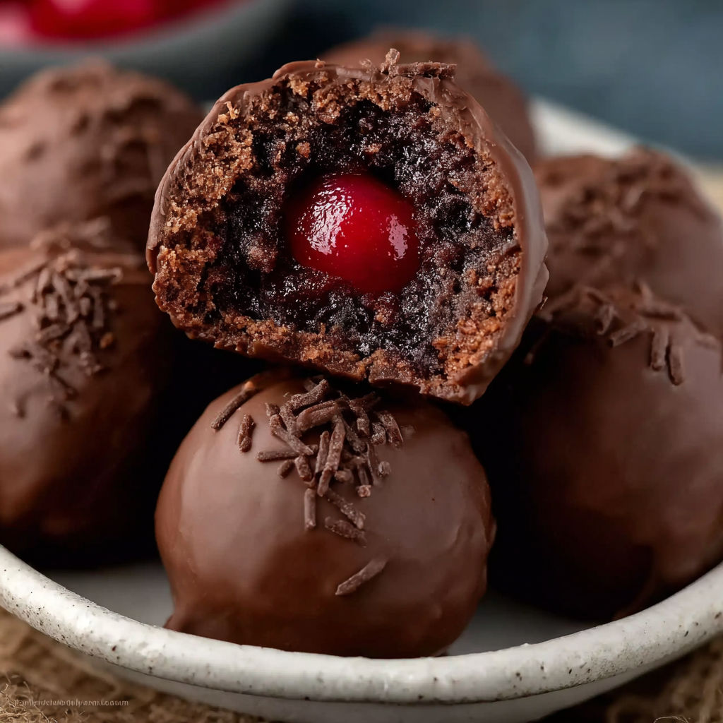 Chocolate covered cherry brownie bombs.