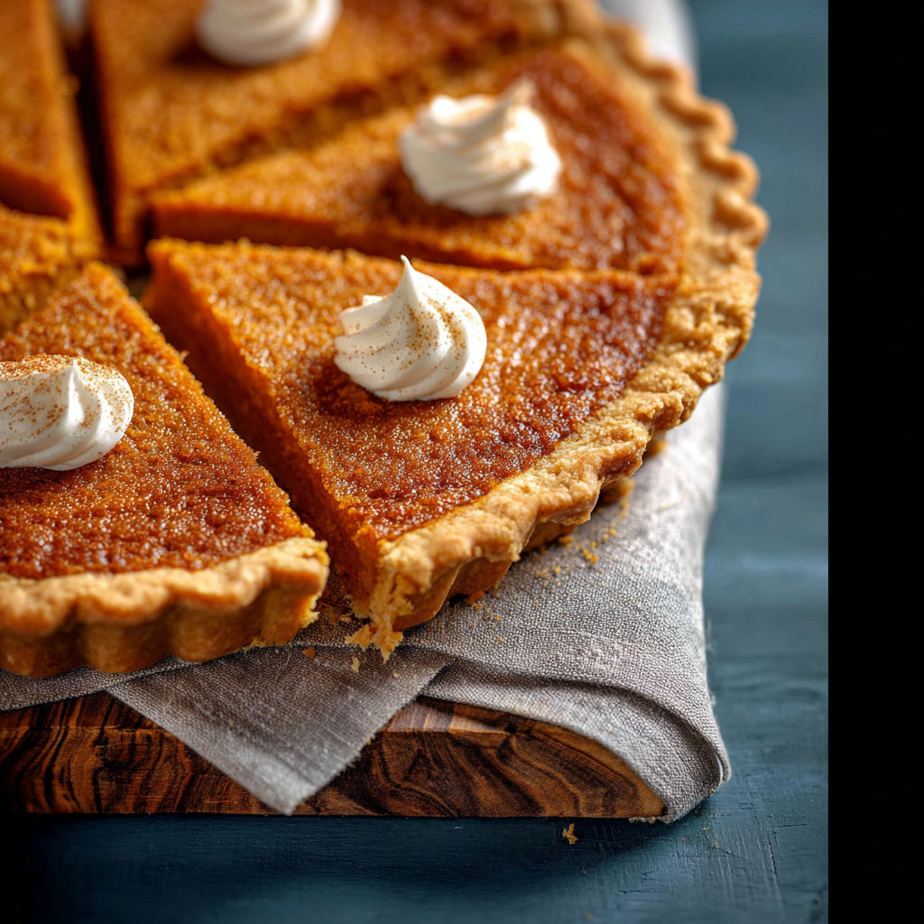 A slice of sweet potato pie.