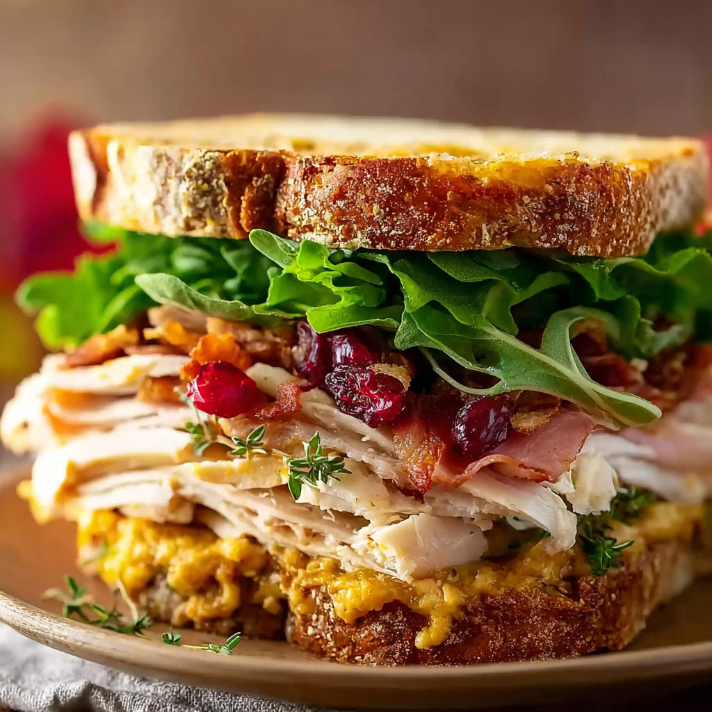 A sandwich with lettuce, tomato, and bacon.