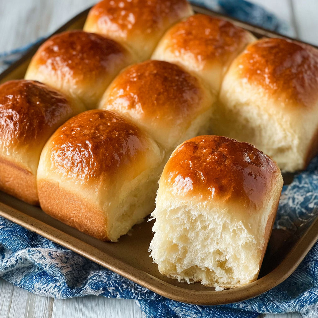 A pan of freshly baked bread.