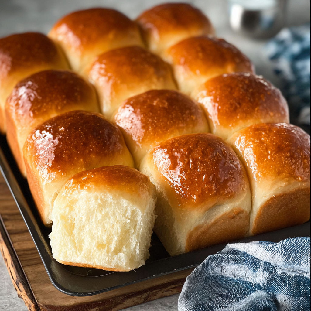 A tray of bread rolls.