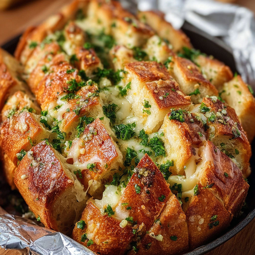 A baked dish with cheese and herbs.